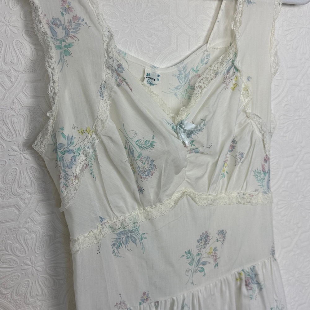 Vintage Cottagecore Penney’s Adonna Floral Lace Nightgown Prairie Dress Small - Picture 5 of 8